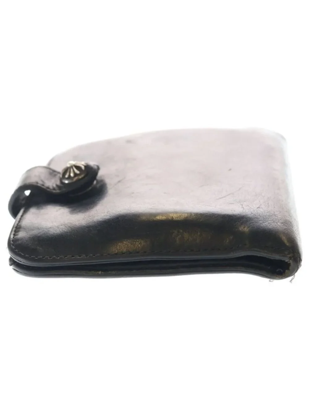 Chrome Hearts SQ Btn Bill Squarebutton Flap Button Wallet Bi Foldwallet Black